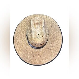 Woven Straw Hat with Black Band